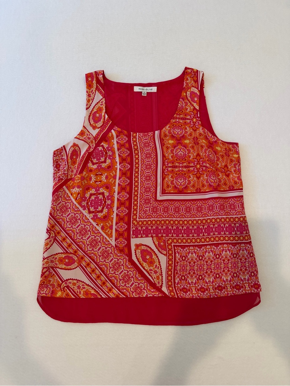 Rose + Olive Women’s Multicolored Pink Paisley Medium New Without Tags